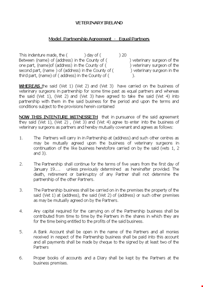 general model partnership agreement template