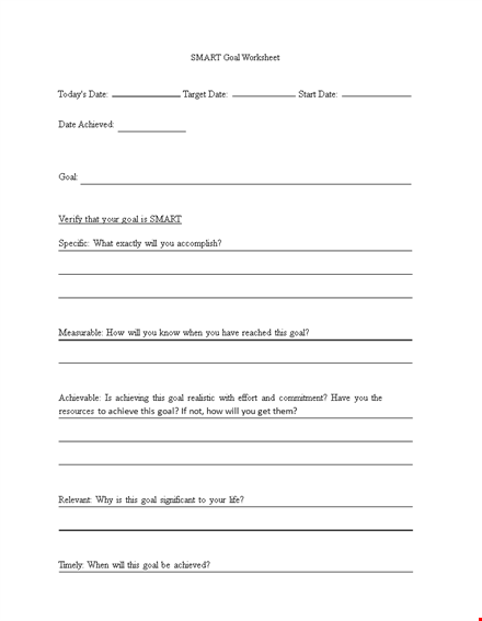 smart goals template - create effective goals with our worksheet template
