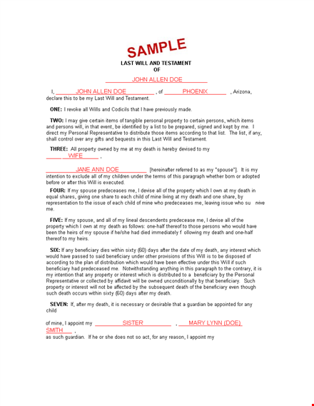 create your last will and testament with our template - protect your legacy template