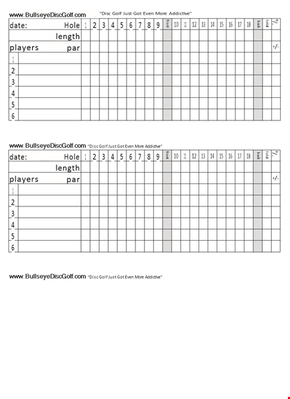 golf scorecard template template