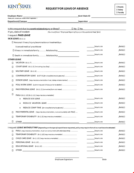 da form for employee leave - track hours easily template