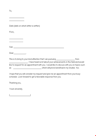 job appointment letter template | create a professional request for appointment template
