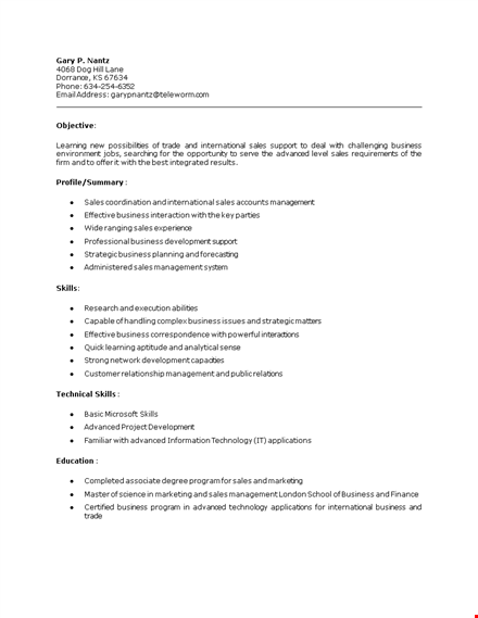 sales coordinator job resume template