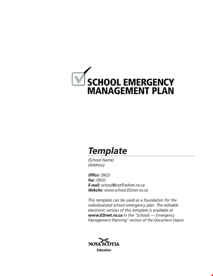 school emergency management plan template