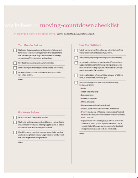 ultimate moving checklist | ensure a stress-free move template