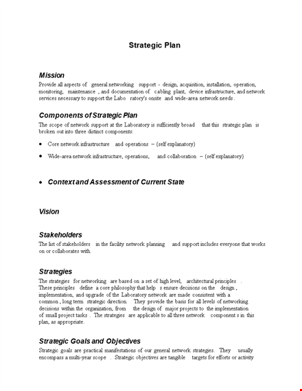 create a strategic network with our strategic plan template template