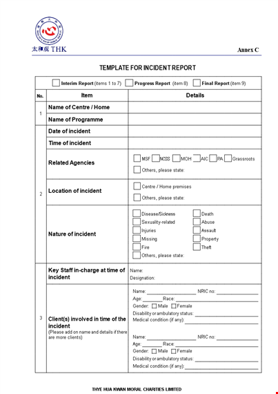 create a professional incident report with our easy-to-use template template