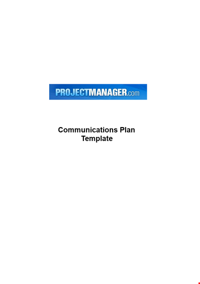project communication plan template | effective communications & information template