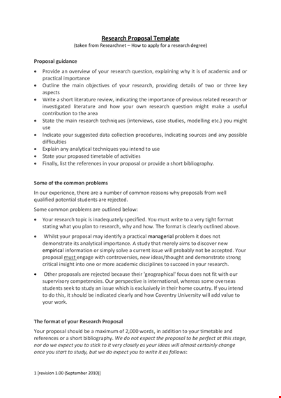 academic research proposal template - 100% free & editable template