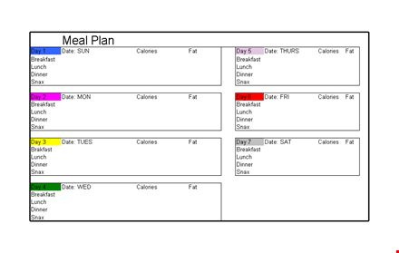 customize meal plan ideas template