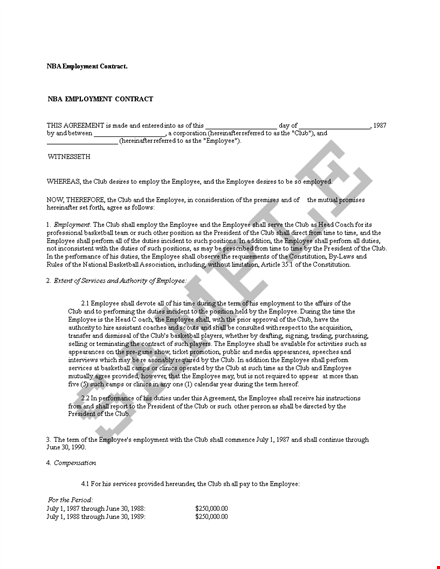 employee agreement template - clearly define employment terms template