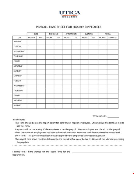 payroll time template