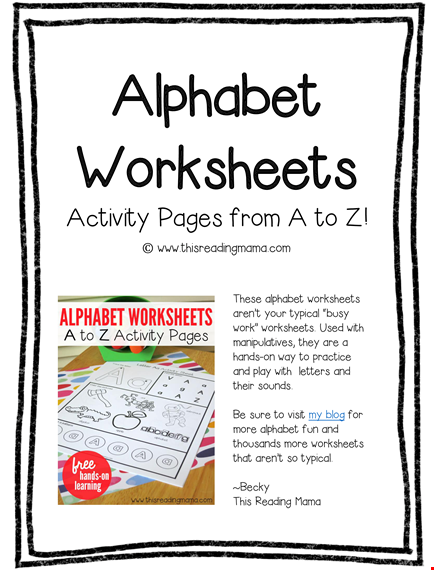 kindergarten alphabet worksheet template