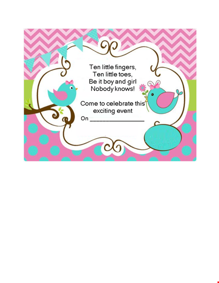 celebrate the surprise with our gender reveal invitation template - little fingers! template