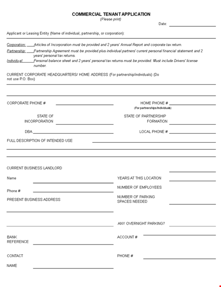 download ccommercial real estate rental application form template
