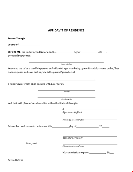 proof of residency letter for state notary - verify your residence with affiant template