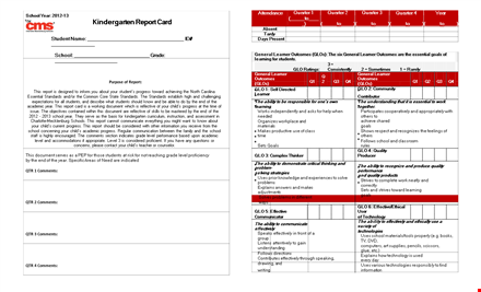 customizable report card template - easy-to-use words, numbers, standards, and objects template