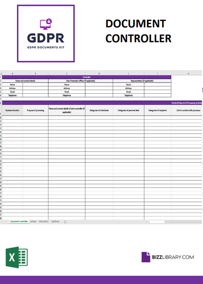 gdpr documentation controller template