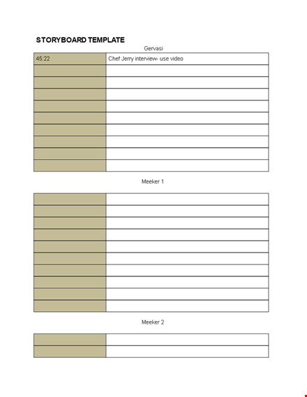 storyboard template - create a compelling story | jerry gervasi template