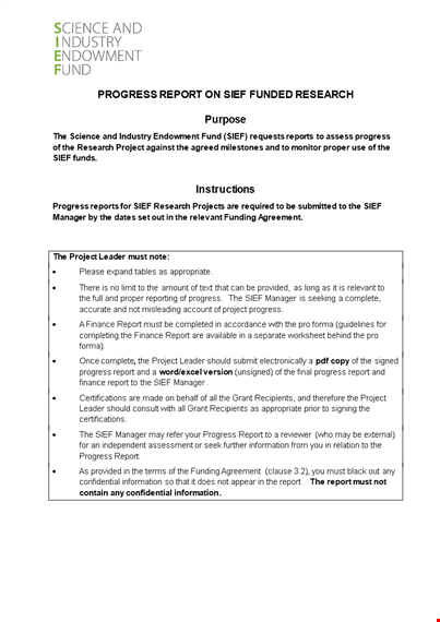 project status report template: track progress and funding template