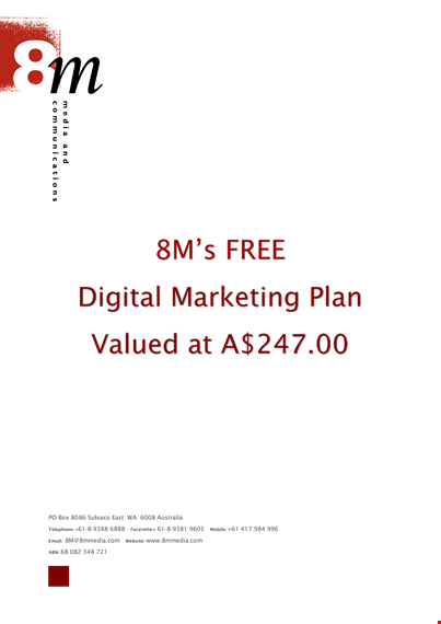 digital marketing plan example template