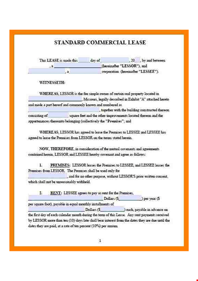 sample property lease agreement templatefree download template