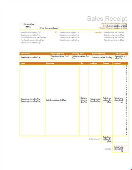 free sales receipt template