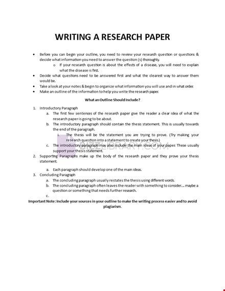 writing a research paper template