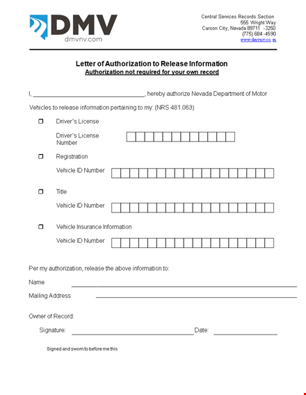 letter of authorization to release information template