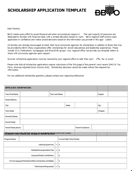 scholarship application template - apply now for scholarships | program for students & parents template