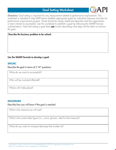 smart goals easily - comprehensive template template