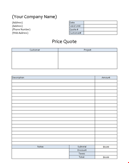 streamline your sales process with our quote template template