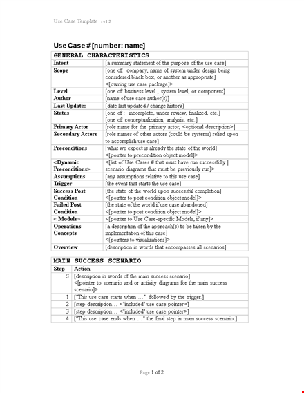 use case template and scenario for efficient project management template