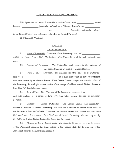 create a strong partnership with our agreement template template