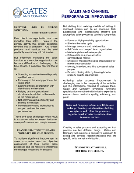 sales performance improvement plan template template