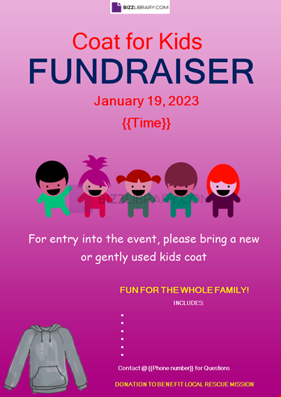 kids fundraiser poster template