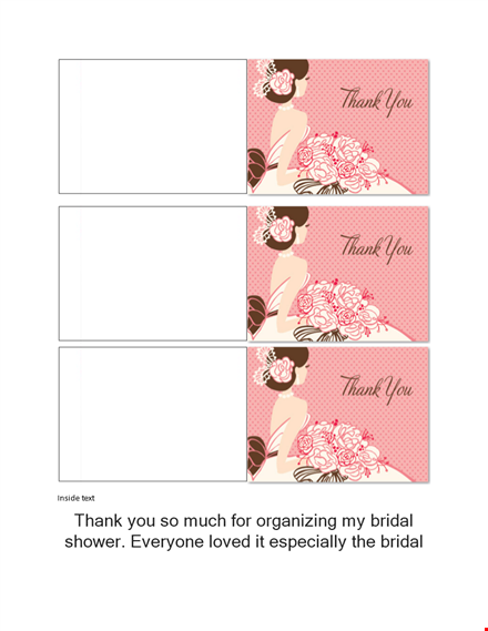 thank you card template - personalized inside cards for bridal shower template