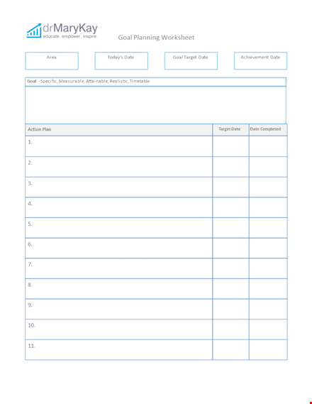 create specific goals with our smart goals template template