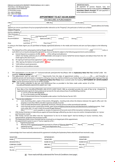 example: "property agent appointment letter | trusted agency for estate services template