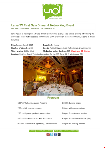 gala dinner & networking event template