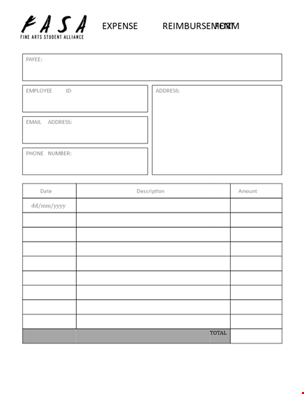 quickly submit reimbursement claims | easy form process template