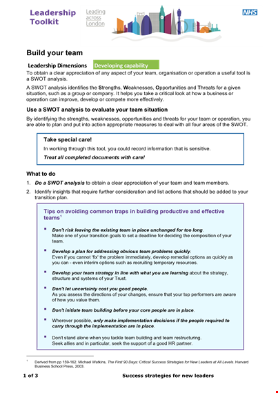 team swot analysis example template