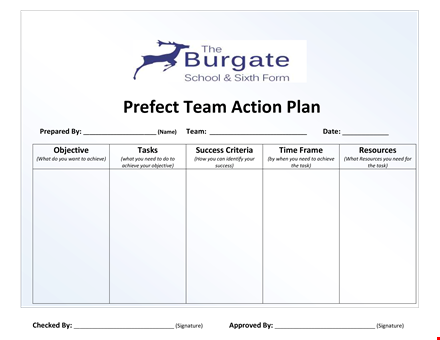 perfect team action plan template template