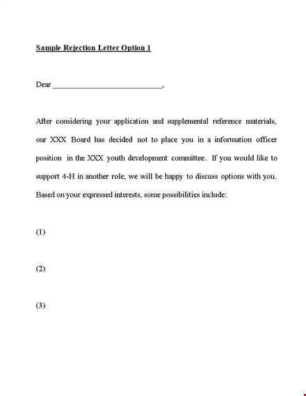 expertly crafted rejection letter sample and options | our company template