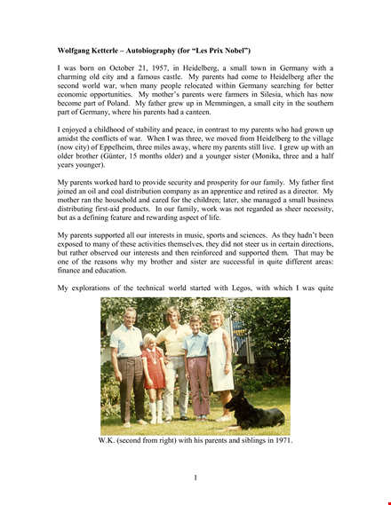 example of a famous autobiography written by parents template