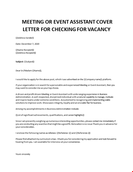 event coordinator manager cover letter template