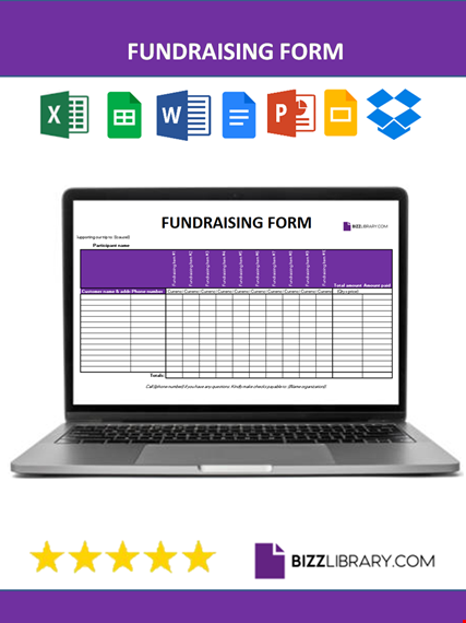 fundraising form template template