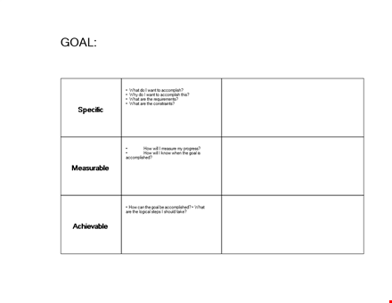 free smart goals template | achieve your objectives easily template