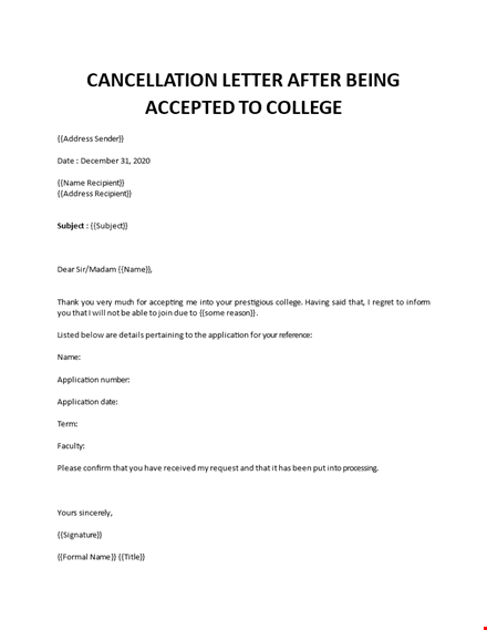 cancellation of admission letter template