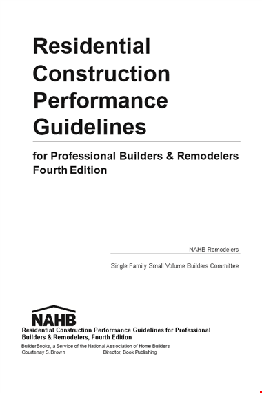residential construction checklist for performance guidelines & contractors template